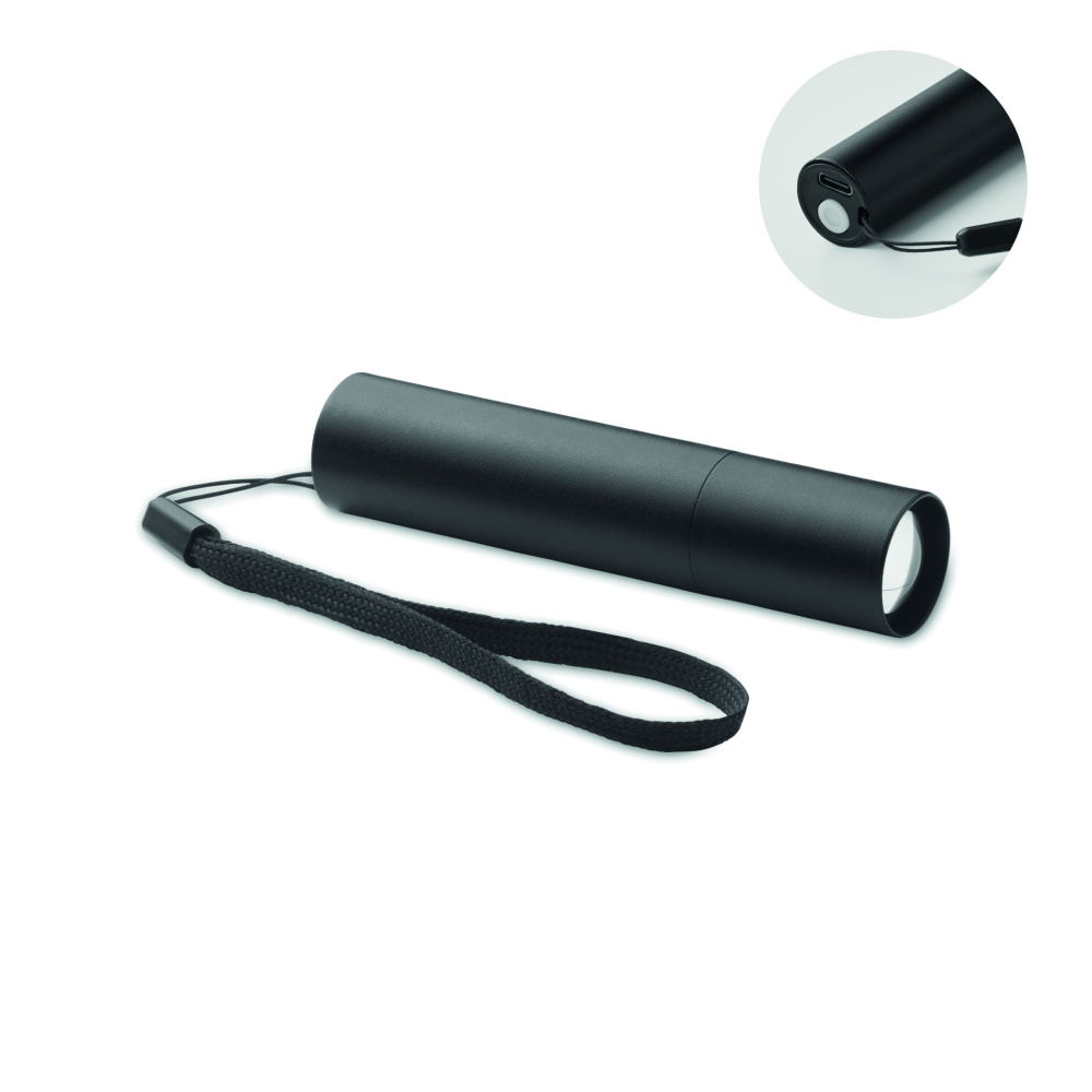 Logotrade promotional gift picture of: Aluminium rechargeable torch