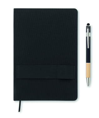 Logo trade promotional item photo of: A5 RPET notebook with pen