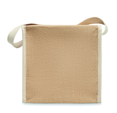 Logotrade promotional giveaway image of: Jute and canvas cooler bag 3L