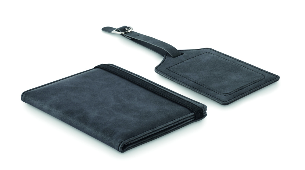 Logo trade promotional merchandise image of: Passport and luggage tag set