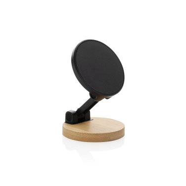 Logotrade promotional gift picture of: Magmount RCS recycled plastic and bamboo phone stand