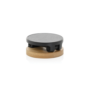 Logo trade business gifts image of: Magmount RCS recycled plastic and bamboo phone stand