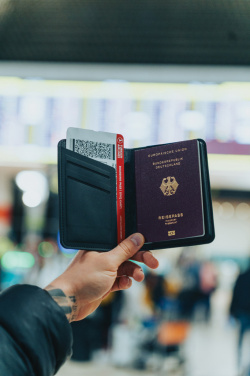 Logo trade business gift photo of: Trackmate RCS rpolyester passport holder worldwide locating