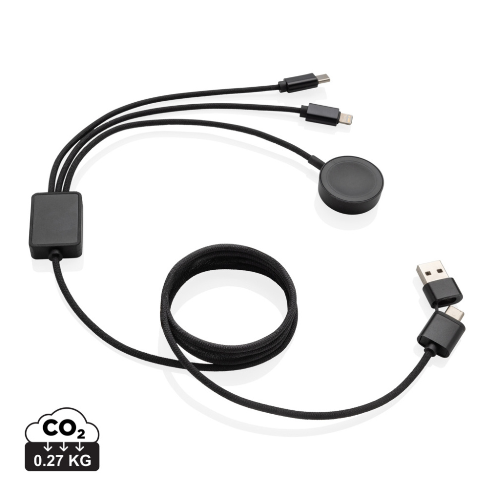 Logotrade promotional merchandise picture of: Terra RCS rPET 6-in-1 charging cable with watch charger