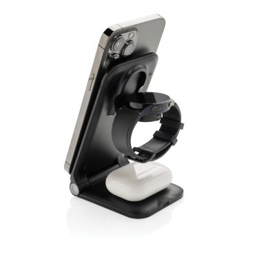 Logo trade promotional merchandise photo of: Powerpal 3 in 1 RCS recycled plastic 15W charger