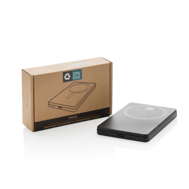 Logo trade promotional giveaways picture of: Orion RCS recycled aluminum 5000 mah 5W magnetic powerbank