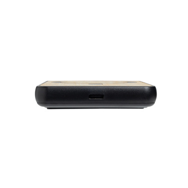 Logo trade promotional products image of: Zen RCS rplastic 5000 mah 5W magnetic bamboo powerbank