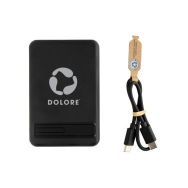 Logo trade promotional item photo of: Zen RCS rplastic 5000 mah 5W magnetic bamboo powerbank