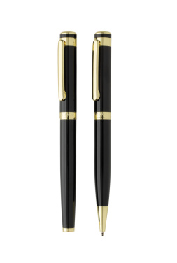 Logo trade promotional products image of: Swiss Peak Luca RCS recycled brass deluxe pen set