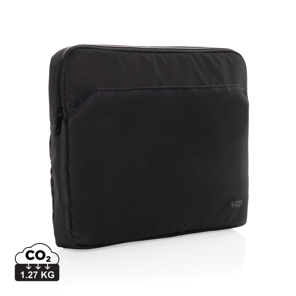 Logotrade promotional item picture of: Swiss Peak Aware™ RPET Essential 15.6 inch laptop sleeve