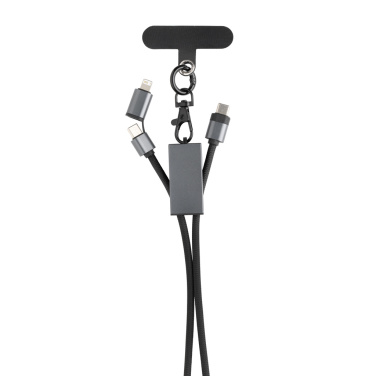Logo trade advertising products picture of: Terra RCS recycled PET phone cord with dual charge cable