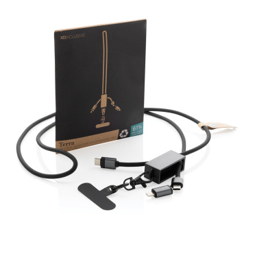 Logotrade promotional giveaway image of: Terra RCS recycled PET phone cord with dual charge cable