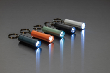 Logo trade promotional merchandise picture of: Flash RCS recycled aluminium keychain torch