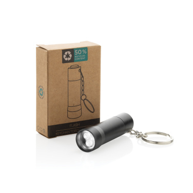 Logo trade advertising product photo of: Flash RCS recycled aluminium keychain torch