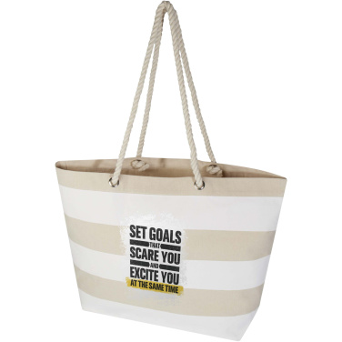 Logo trade promotional gifts picture of: Florida 270 g/m² GRS recycled beach tote bag 18L