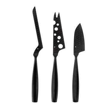 Logo trade corporate gifts image of: BOSKA Cheese Knife Set Monaco+ Black