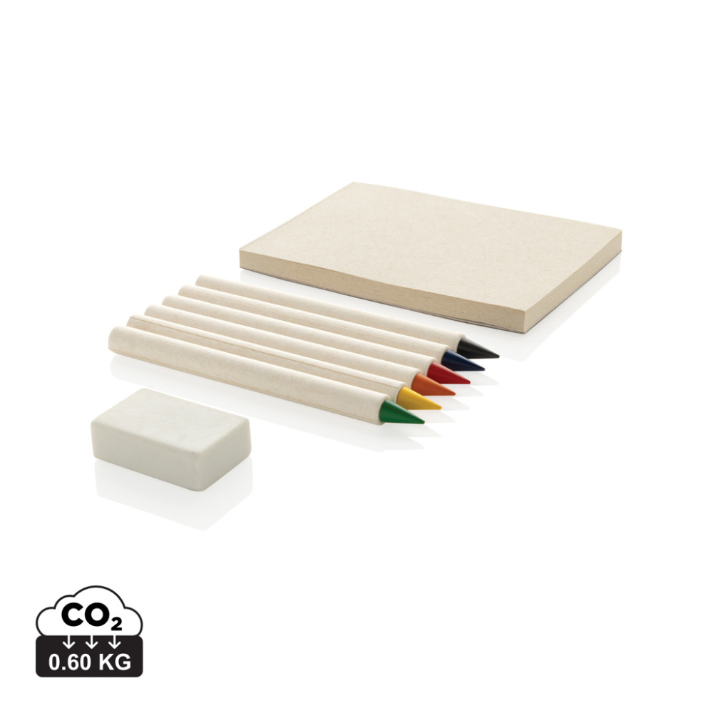 Logo trade promotional products picture of: Micki GRS infinity 6pc coloring pencil set with notepad