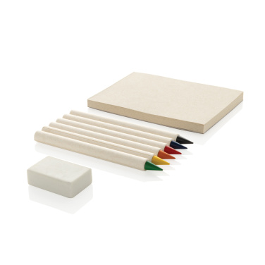 Logo trade advertising products image of: Micki GRS infinity 6pc coloring pencil set with notepad