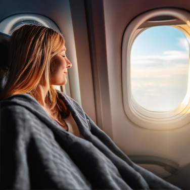 Logotrade advertising products photo of: Blanket and pillow 2 in 1 AMIATA Schwarzwolf