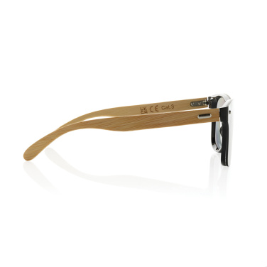 Logo trade business gift photo of: Prism RCS recycled plastic sunglasses with bamboo frame