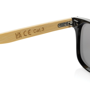 Logo trade promotional items image of: Prism RCS recycled plastic sunglasses with bamboo frame