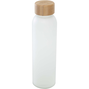 Logotrade promotional gifts photo of: Lume 500 ml matte soda lime glass bottle with bamboo lid