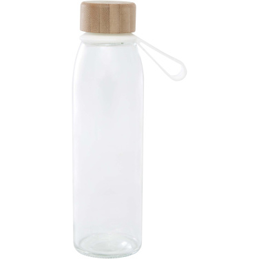 Logotrade promotional merchandise picture of: Porto 500 ml glass water bottle with silicone handle and bamboo lid