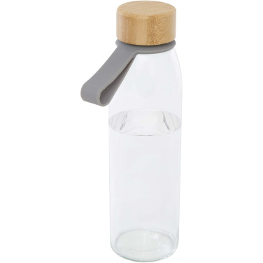 Logotrade promotional gifts photo of: Porto 500 ml glass water bottle with silicone handle and bamboo lid