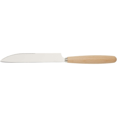 Logo trade promotional merchandise image of: Root 5-piece stainless steel and beech wood cutlery set