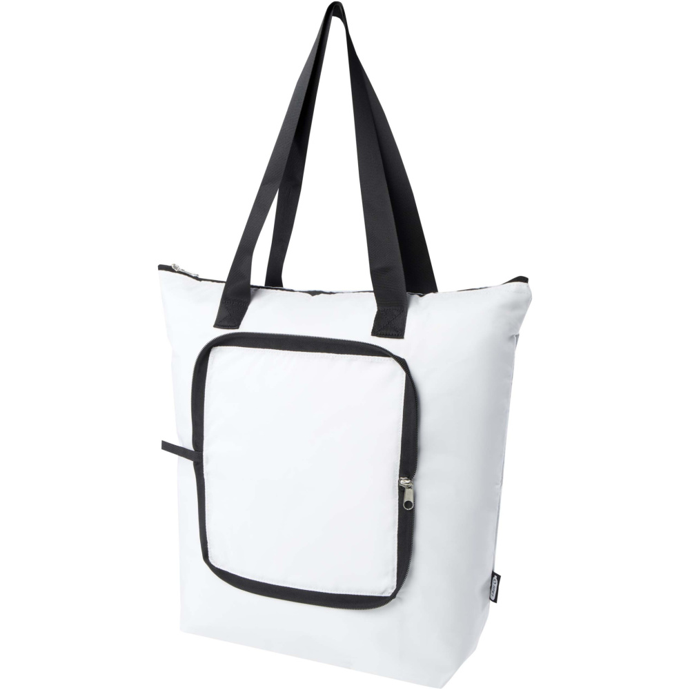 Logo trade corporate gifts image of: EcoFold RPET foldable tote cooler bag 15L