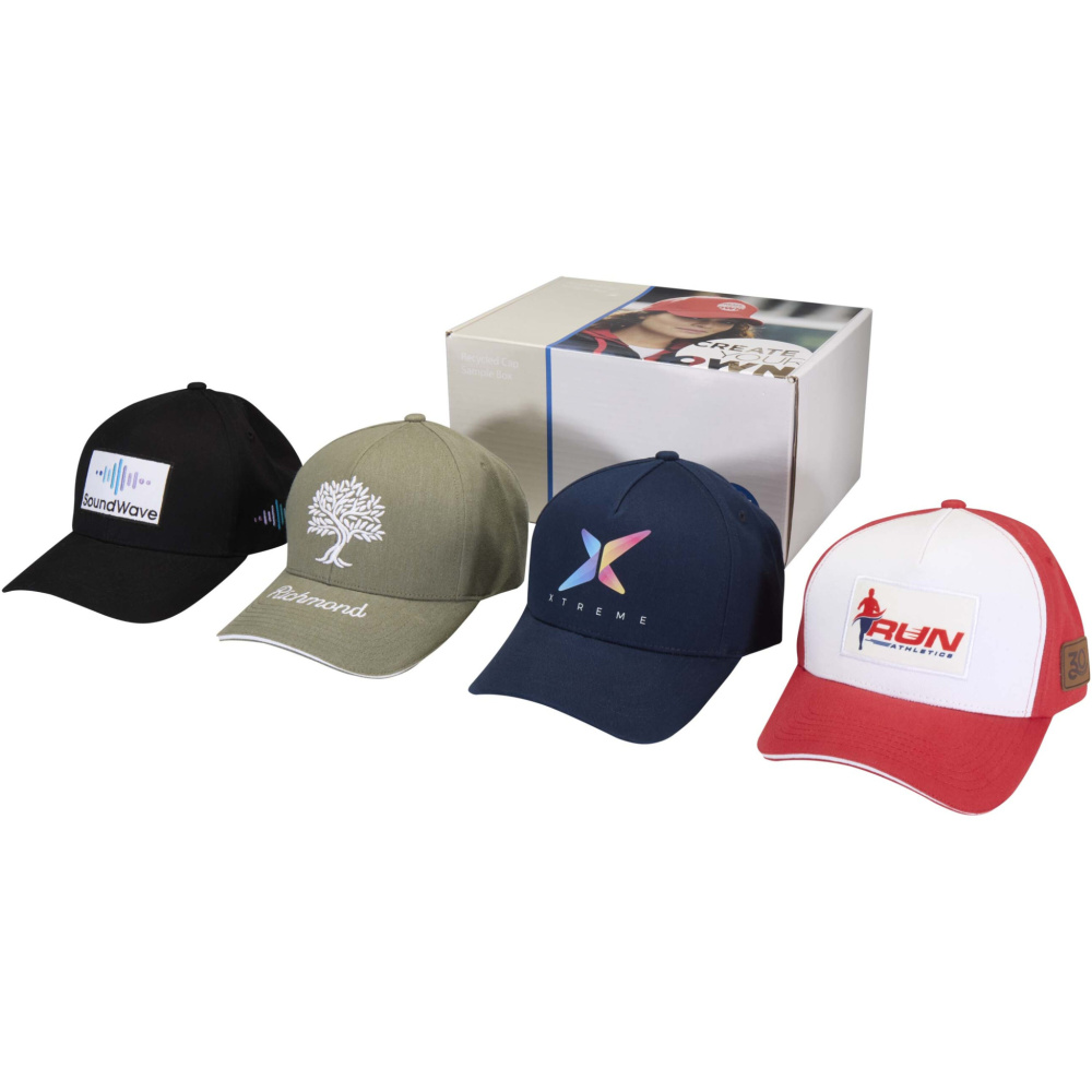 Logotrade advertising products photo of: Recycled caps sample box