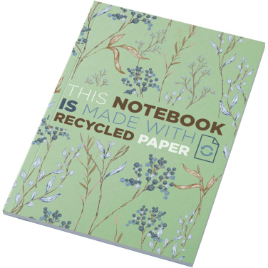 Logo trade promotional giveaways image of: Novella Austen A5 recycled soft cover notebook - 50 sheets