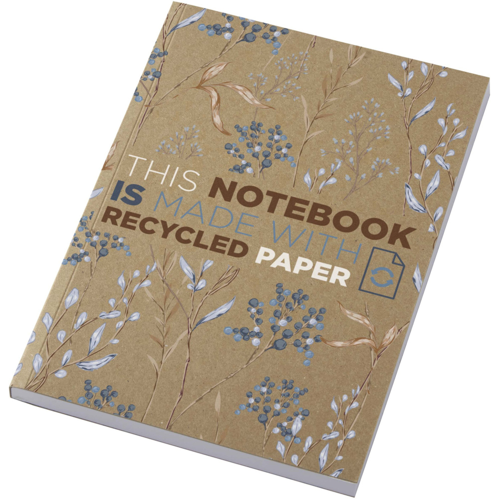 Logo trade business gifts image of: Novella Austen A5 recycled soft cover kraft notebook - 100 sheets