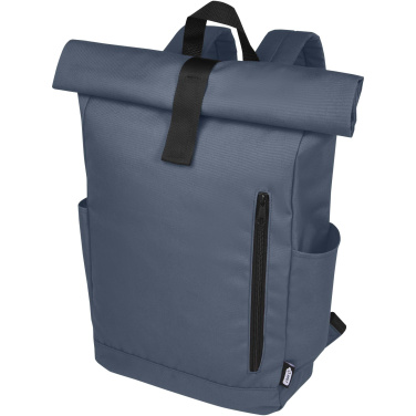 Logo trade promotional merchandise photo of: Byron 15.6" GRS RPET roll-top backpack 18L
