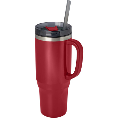 Logo trade promotional merchandise image of: Melbourne 1200 ml RCS certified insulated tumbler with straw