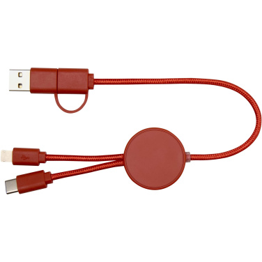 Logo trade promotional gift photo of: Citala 5-in-1 recycled plastic 30 cm data sync and 27W fast charge cable