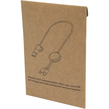 Logotrade promotional product image of: Citala 5-in-1 recycled plastic 30 cm data sync and 27W fast charge cable