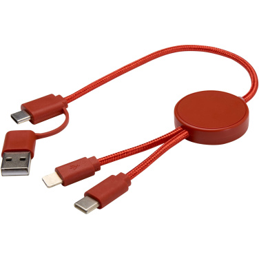 Logo trade promotional giveaways image of: Citala 5-in-1 recycled plastic 30 cm data sync and 27W fast charge cable