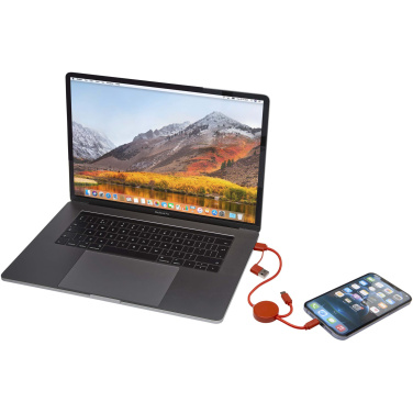 Logo trade business gift photo of: Citala 5-in-1 recycled plastic 30 cm data sync and 27W fast charge cable