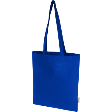 Logo trade promotional merchandise picture of: Madras Blend 140 g/m² GRS recycled cotton tote bag 7L
