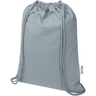 Logo trade corporate gifts image of: Oregon Blend 140 g/m² GRS recycled drawstring bag 5L