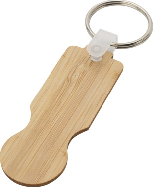Logo trade promotional merchandise image of: Ronan bamboo trolley keychain