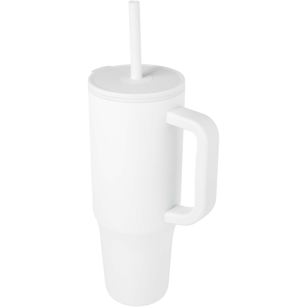 Logo trade promotional giveaways image of: Brady 900 ml RCS certified insulated tumbler with silicone straw