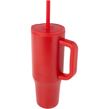 Logotrade promotional gifts photo of: Brady 900 ml RCS certified insulated tumbler with silicone straw