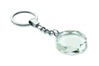 Logo trade promotional giveaways picture of: Glass round award key ring