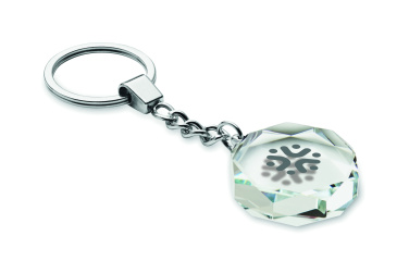 Logo trade promotional item photo of: Glass round award key ring