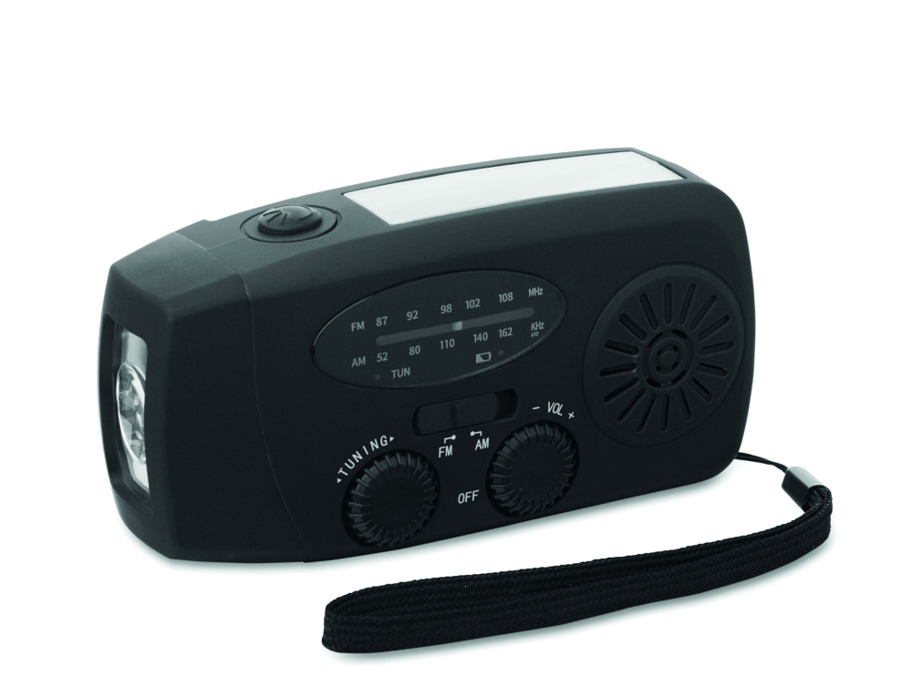Logo trade advertising product photo of: Portable radio SOS with LED torch