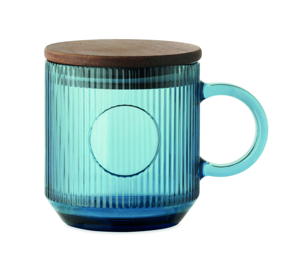 Logo trade promotional item photo of: Ribbed glass mug 300ml