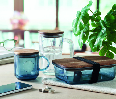 Logo trade advertising products picture of: Ribbed glass mug 300ml
