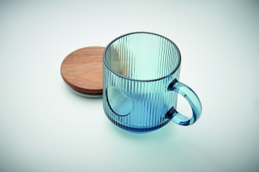 Logo trade promotional merchandise image of: Ribbed glass mug 300ml